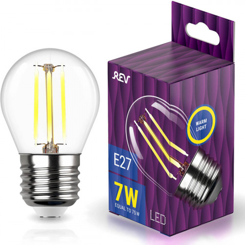 Лампа светодиодная филаментная REV G45 E27 7W 2700K DECO Premium теплый свет шар 32443 0