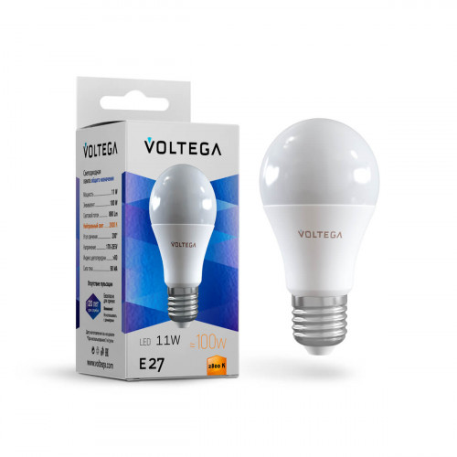 Лампа светодиодная Voltega E27 10.5W 2800К матовая VG2-A2E27warm11W 5737