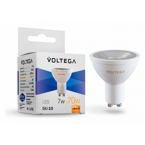 Лампа светодиодная Voltega Simple GU10 7Вт 2800K VG2-S1GU10warm7W