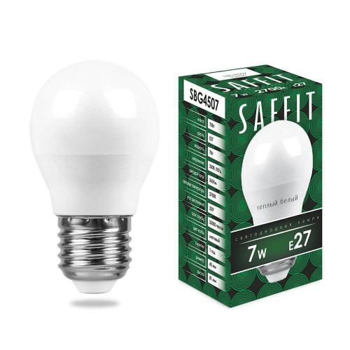 Лампа светодиодная Saffit E27 7W 2700K матовая SBG4507 55036