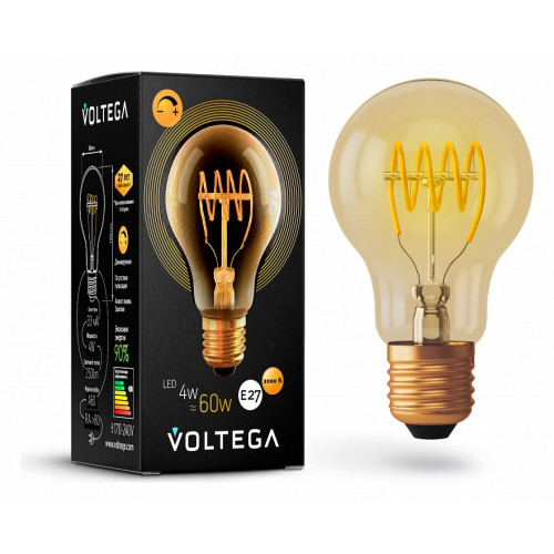 Лампа светодиодная Voltega General Purpose Bulb E27 4Вт 2000K VG10-A60GE27warm4W-FB