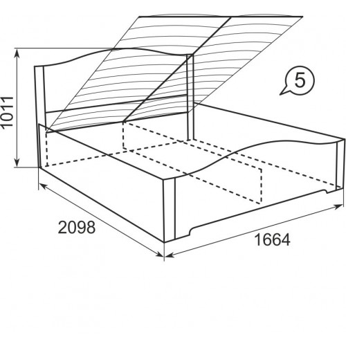 Кровать с подъемным механизмом Виктория 05 160х200