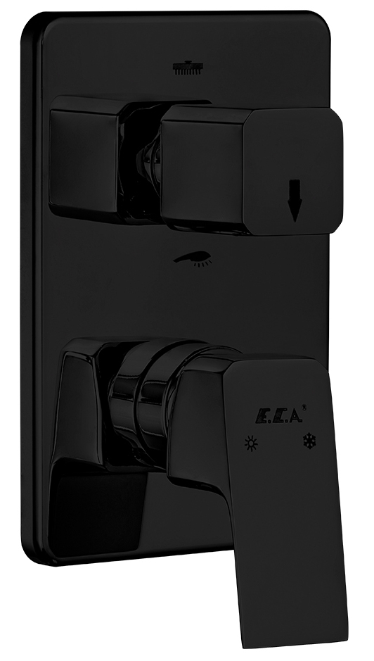 102167205C1EX-KDE TIERA смеситель для ванны 2 режима (внешняя часть) матовый черный